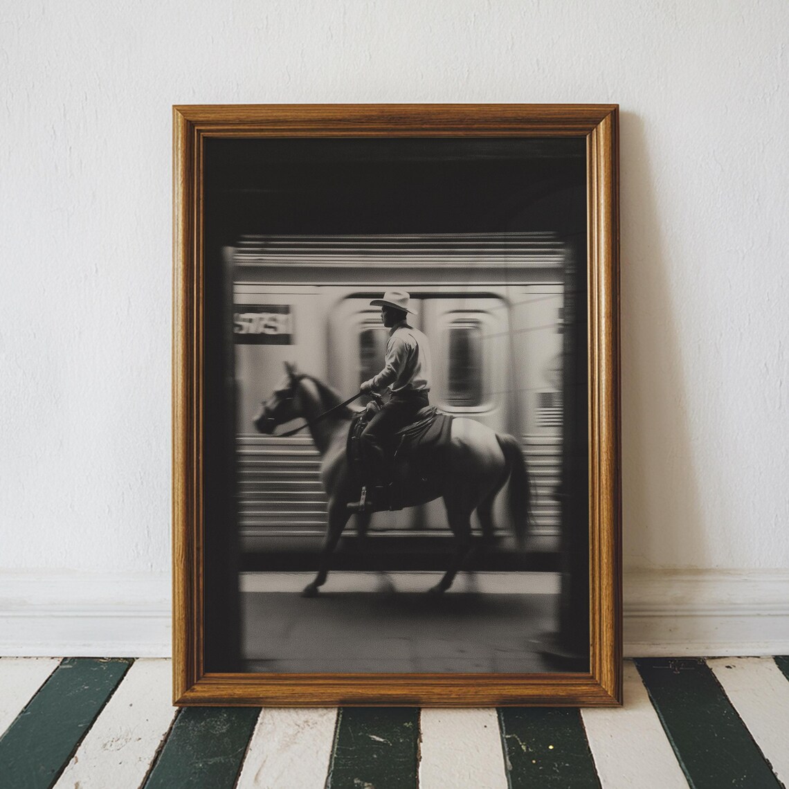Photography New York - Cetakan Seni Dinding Koboi Vintage NYC