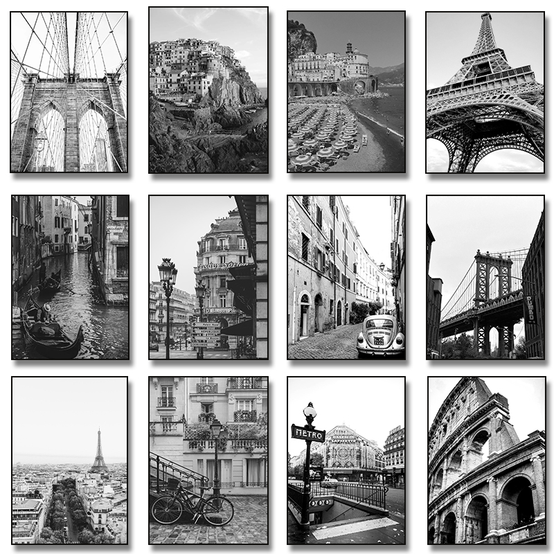 Photography New York - Tanpa Bingkai Hitam Putih Kota New