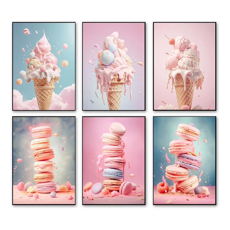 Photography Of Food - Poster dan Cetakan Macaron Es Krim