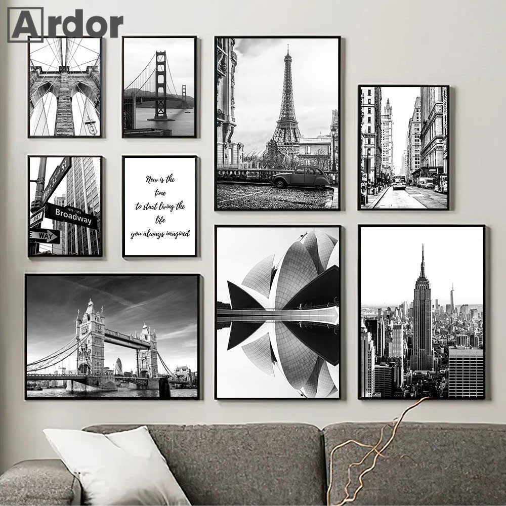 Photography New York - London Sydney New York Lukisan Kanvas