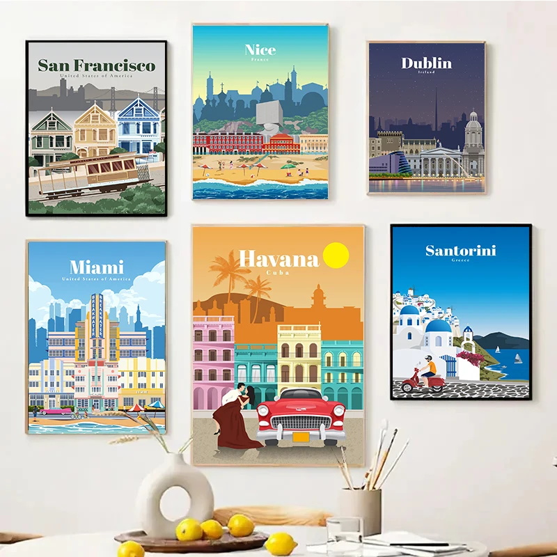 Poster kota turis terkenal di  - Photography New York ulasan dan harga