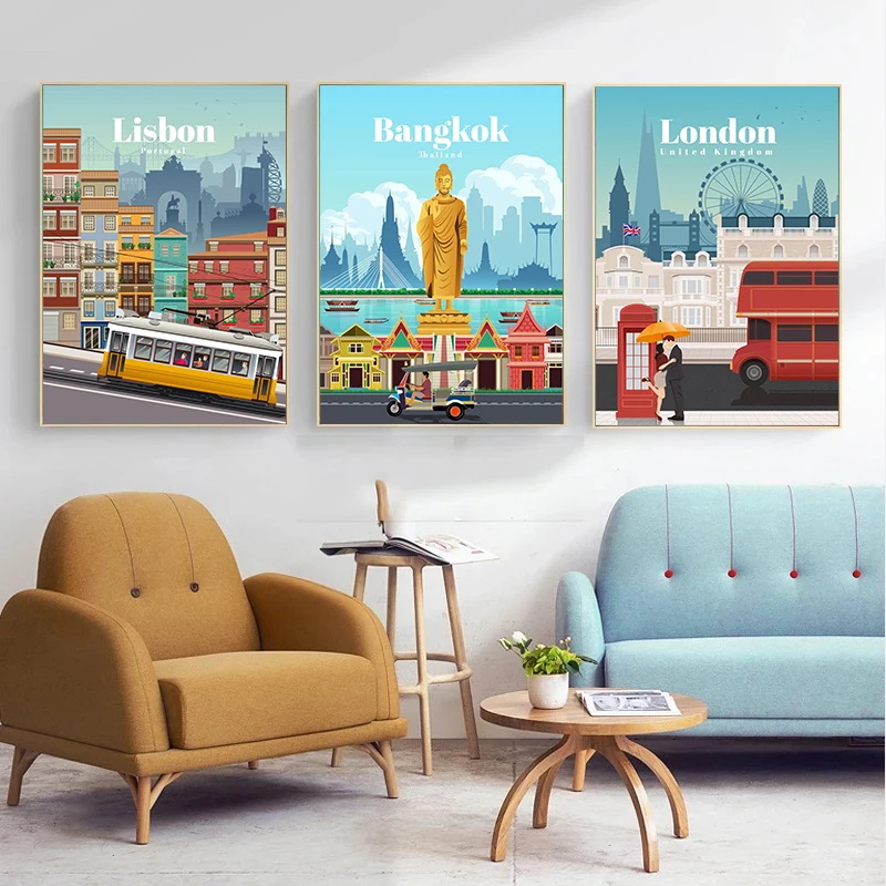 Poster kota turis terkenal di  - Photography New York ulasan dan harga