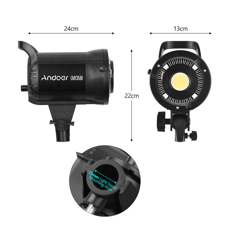 Andoer LM135Bi lampu fotografi - Strobe Light Studio ulasan dan harga