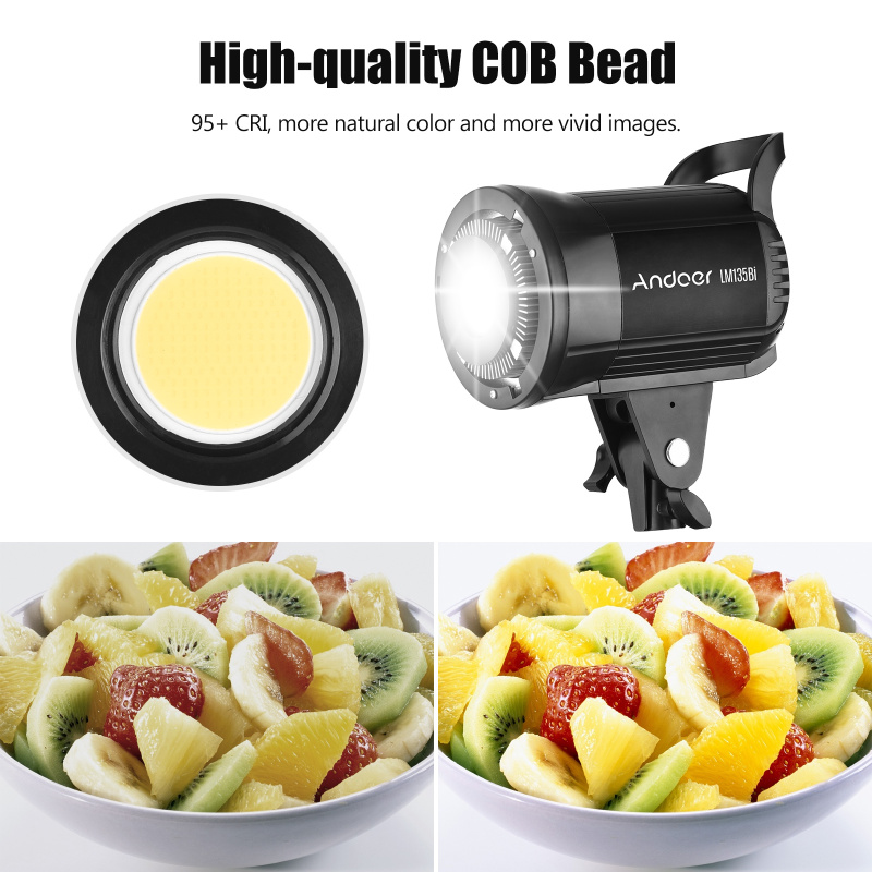 Andoer LM135Bi lampu fotografi - Strobe Light Studio ulasan dan harga