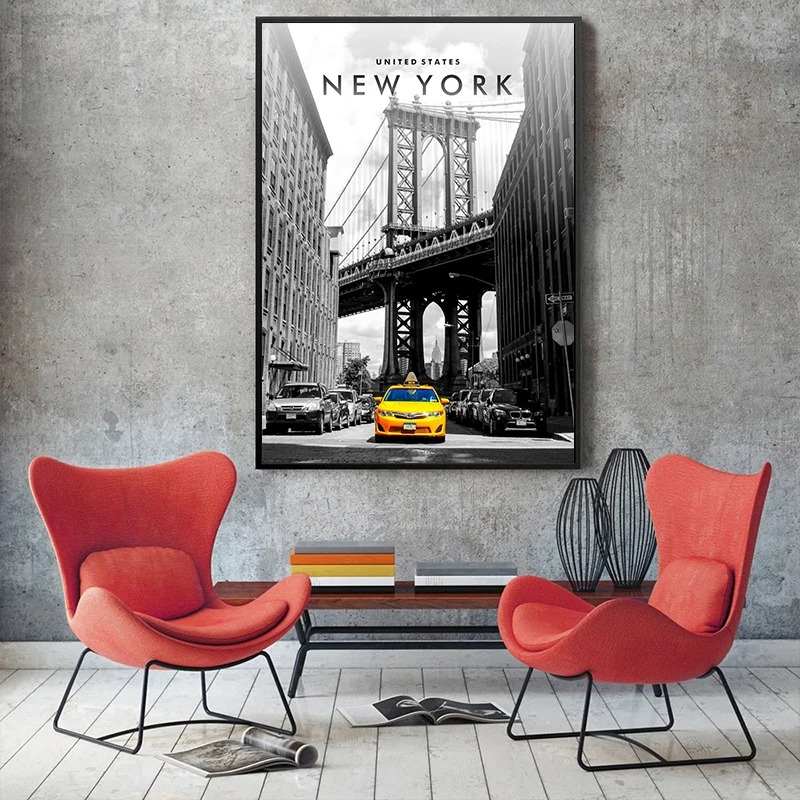 Lukisan kanvas poster koordina - Photography New York ulasan dan harga