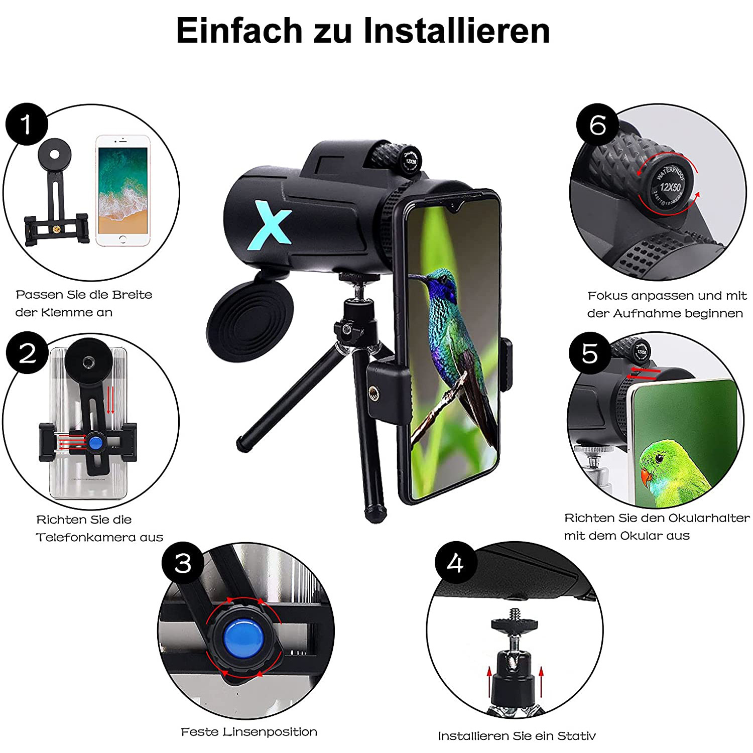 Teleskop Mini 12x50 Daya Tingg - Photography High Angle ulasan dan harga