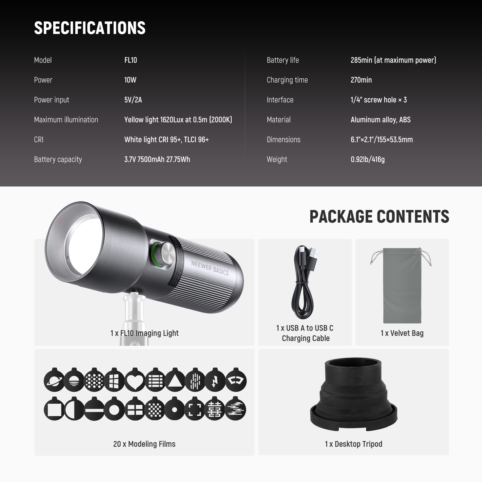 Senter Fotografi LED NEEWER BA - Strobe Light Studio ulasan dan harga