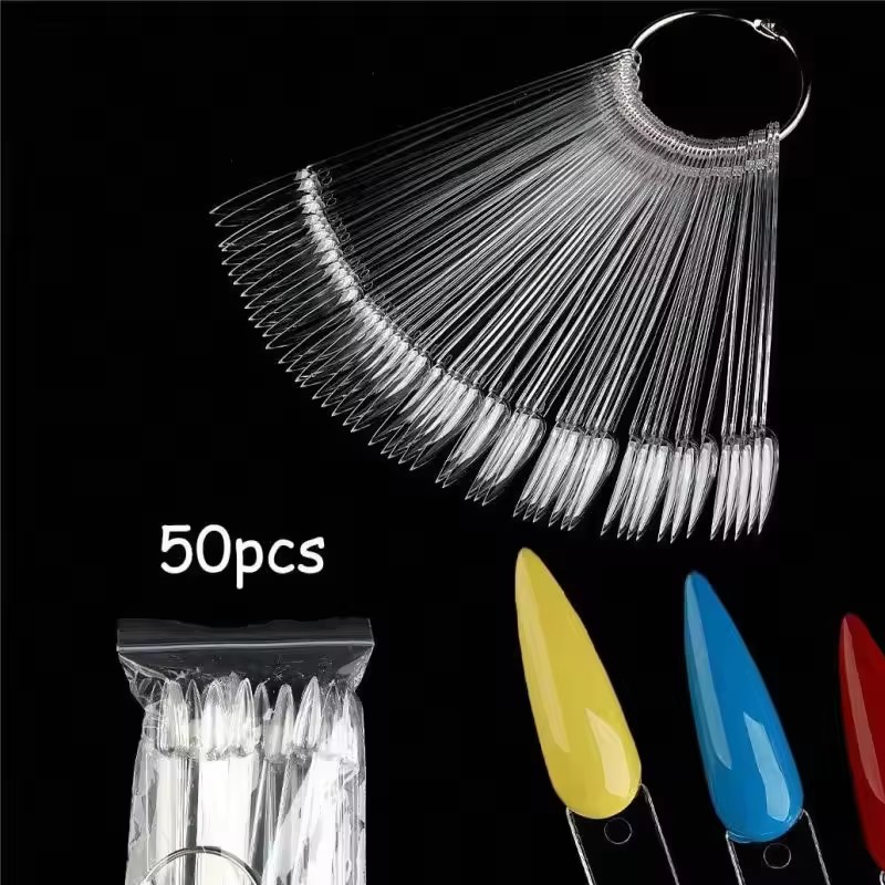 50 Tip Kuku Palsu Gel Nail Pol - Color Checker Card ulasan dan harga